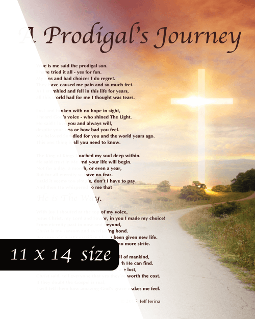 A Prodigal's Journey (Poem) - Sun Background - Print 11x14