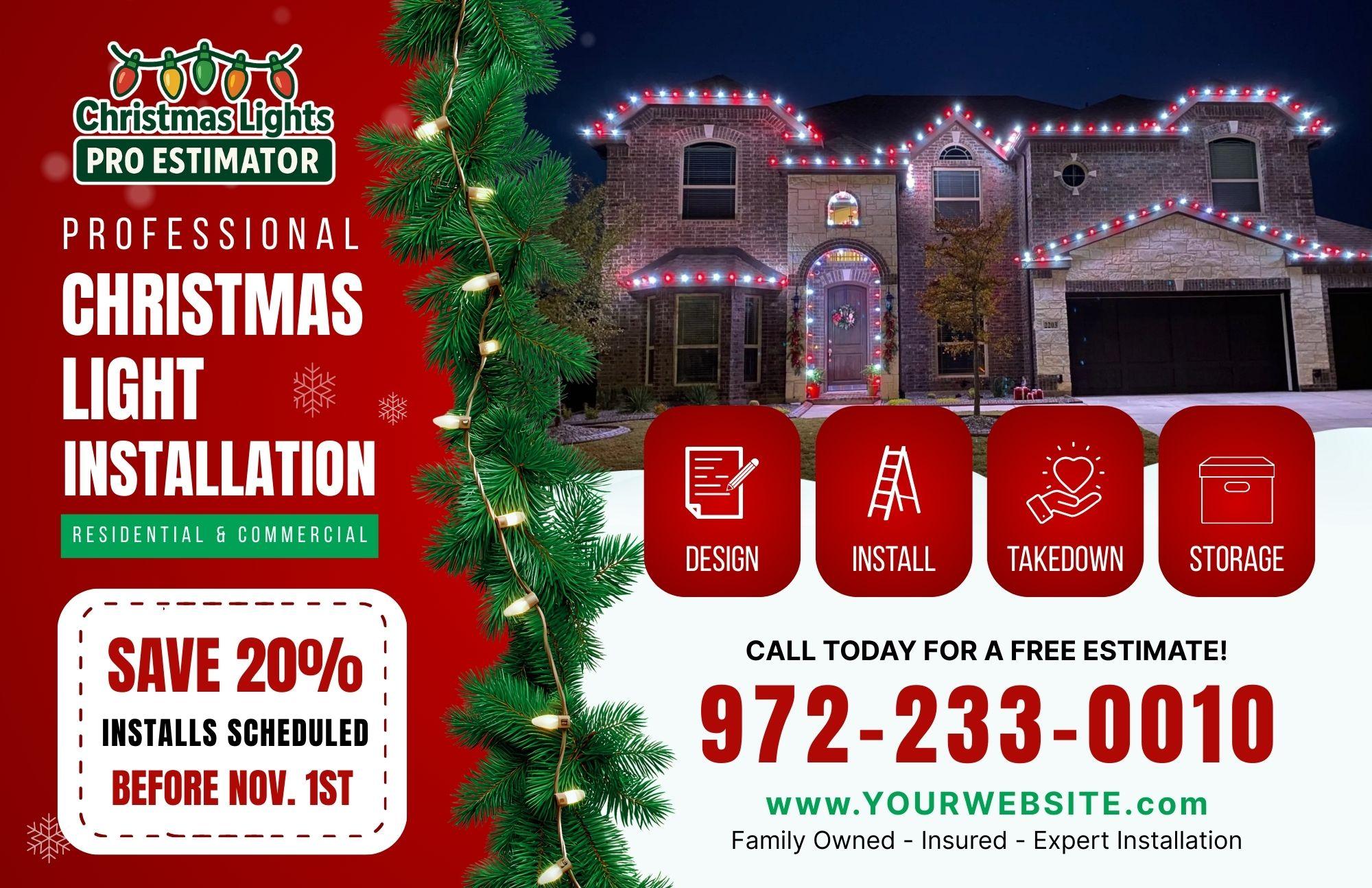 ADD > Christmas Light Flyer Postcard