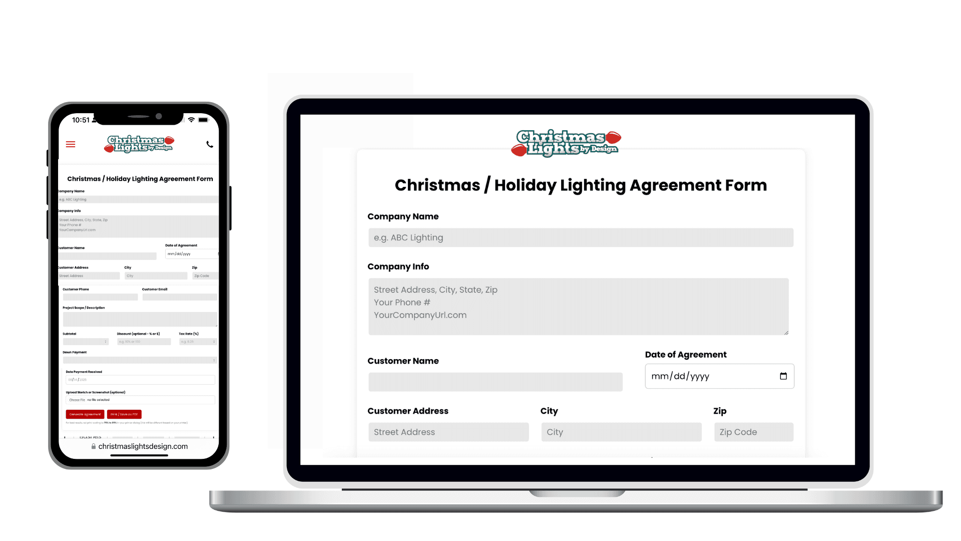 Christmas Light Agreement Builder - LIFETIME Access